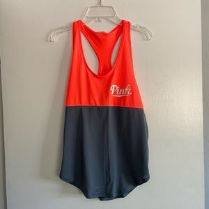Victoria Secret Pink neon orange gray workout tank
